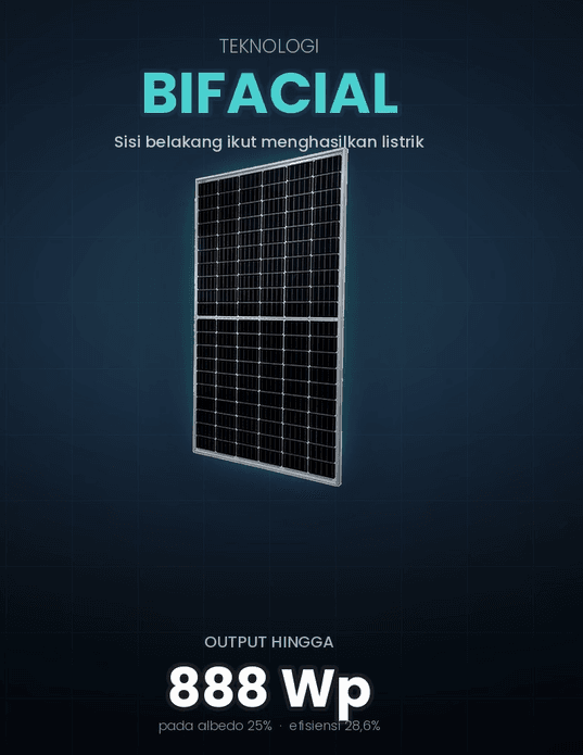 Panel Surya 710Wp HJT N-Type Bifacial Dual Glass Solar Panel Mono 710 WP 1500V IP68 Ideal New Energy